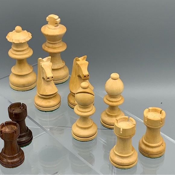 Wooden Chess Pieces Only Green Felt Bottom New in Bag (Listing #3) - Picture 8 of 10